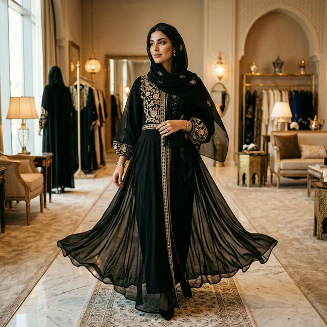 طقم عباية شيفون رائع